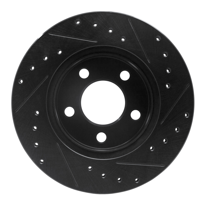 Ford Ranger Brake Rotor (1) - Front Left - R1 Concepts - Drilled & Slotted - Black - `95-`02
